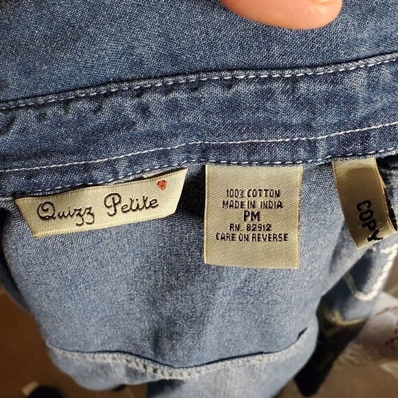 Vintage quizz petite animal SafariDenim shirt - Picture 9 of 9